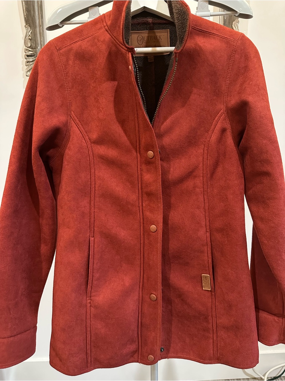 Outback Women's Rust Suede Zip & Snap Jacket